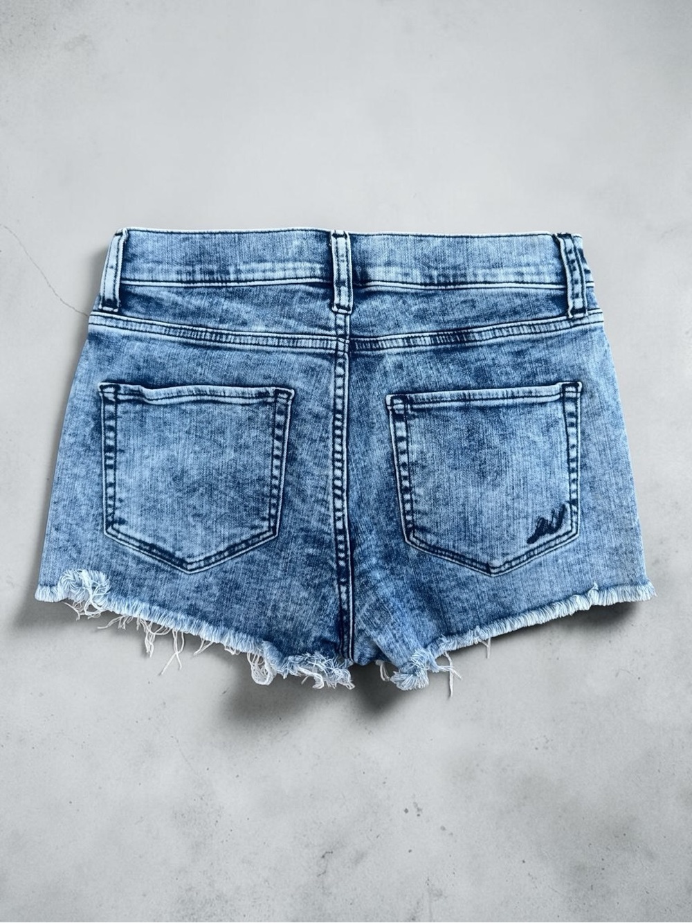 Express Blue Washed Denim Cutoff Shorts